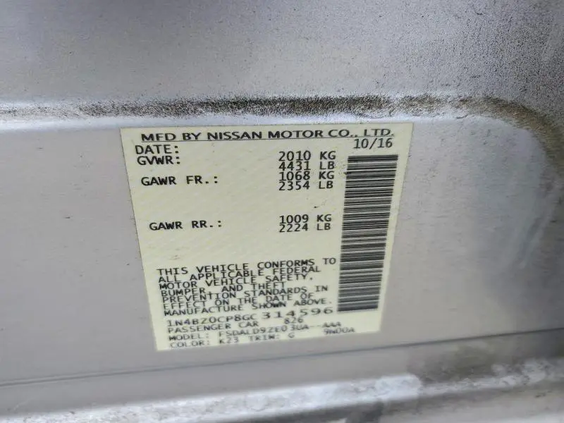 2016 NISSAN LEAF SV  
