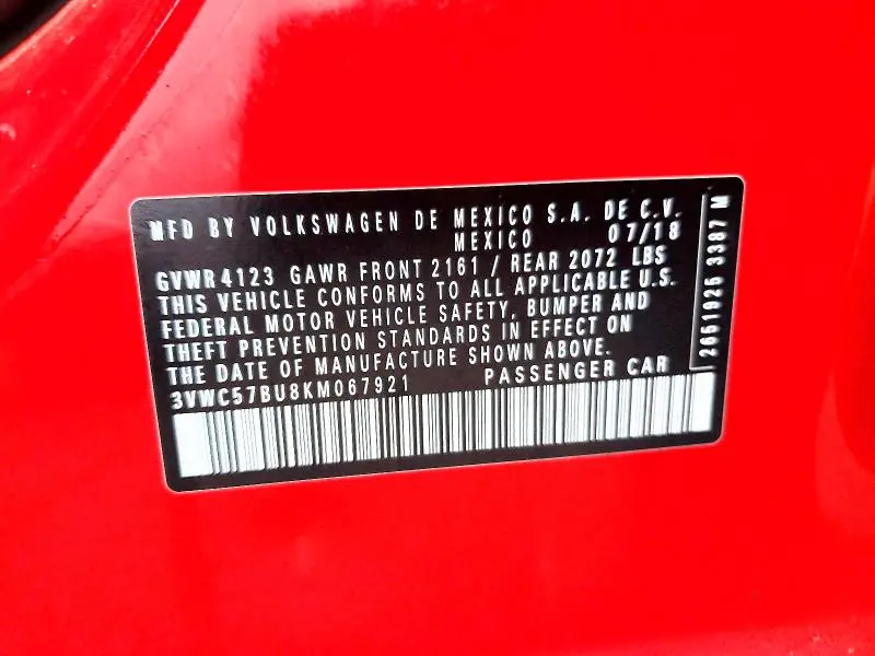 2019 VOLKSWAGEN JETTA S  