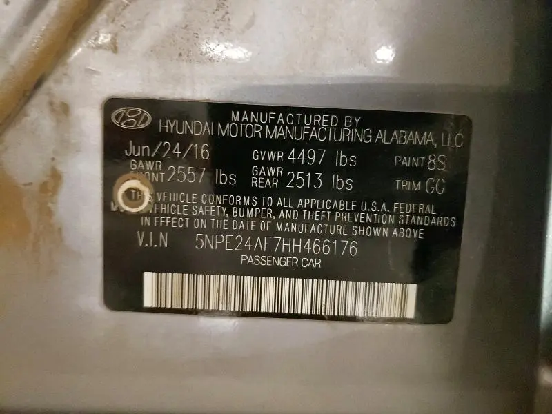 2017 HYUNDAI SONATA SE  