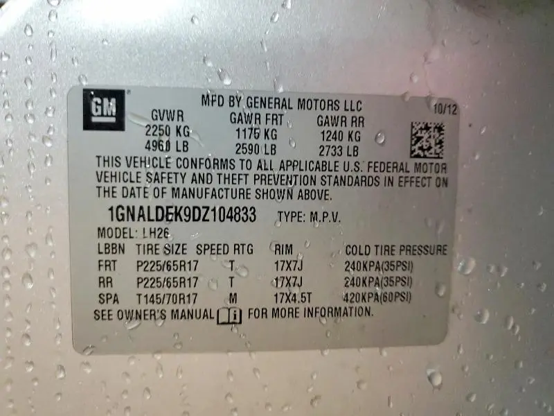 2013 CHEVROLET EQUINOX LT  