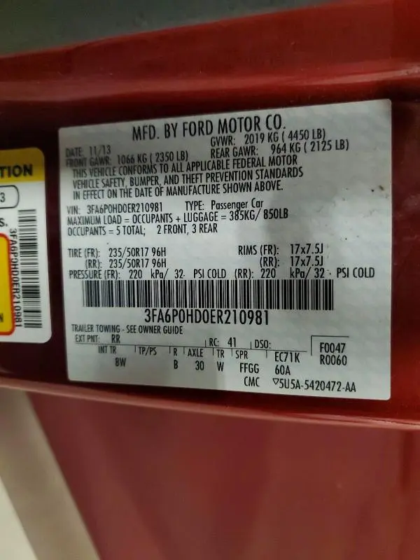 2014 FORD FUSION SE  