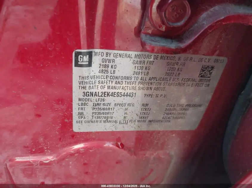 2014 CHEVROLET CAPTIVA SPORT 2LS