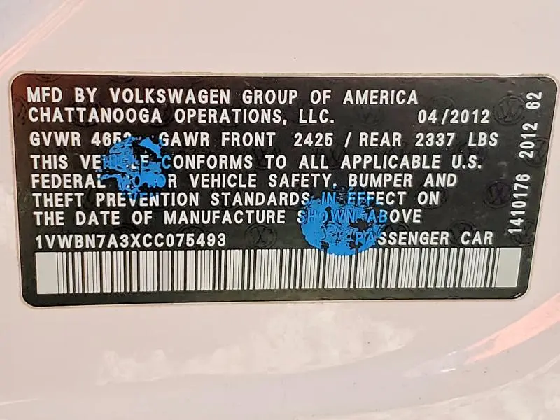 2012 VOLKSWAGEN PASSAT SE  