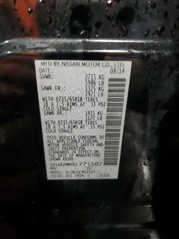 2014 NISSAN PATHFINDER S  