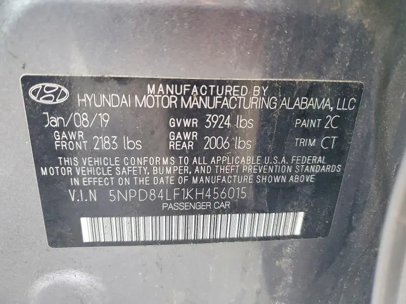 2019 HYUNDAI ELANTRA LIMITED  