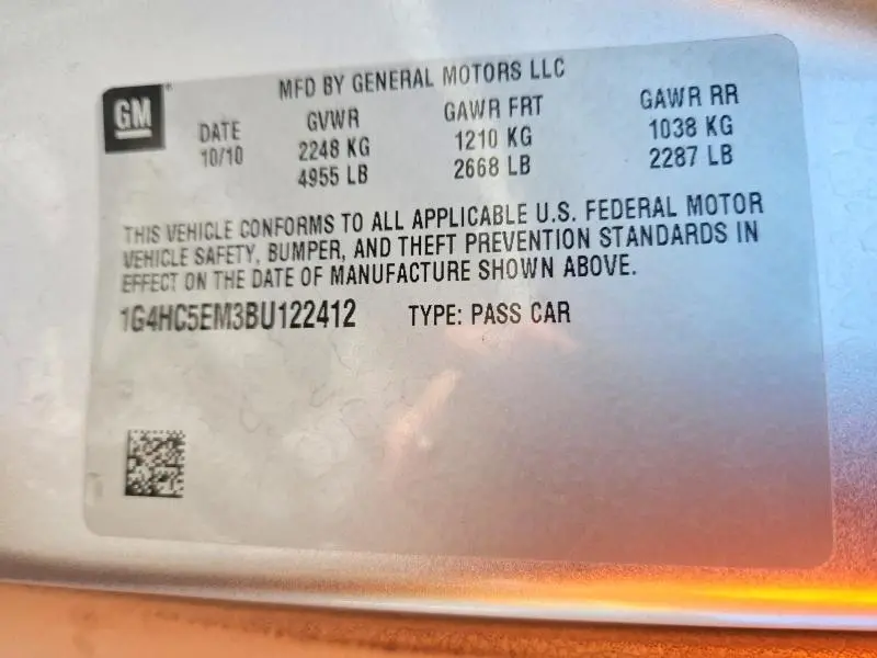 2011 BUICK LUCERNE CXL  