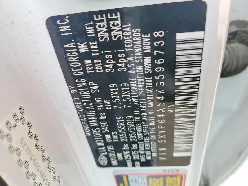 2019 KIA SORENTO S V6  