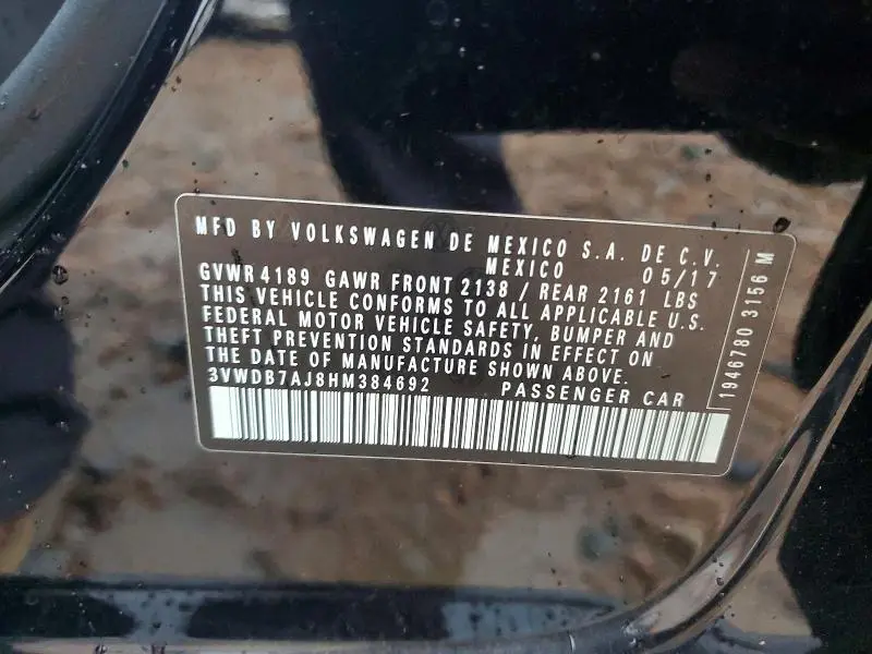 2017 VOLKSWAGEN JETTA SE  