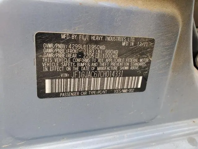 2012 SUBARU IMPREZA PREMIUM  