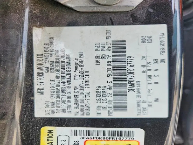 2015 FORD FUSION TITANIUM  