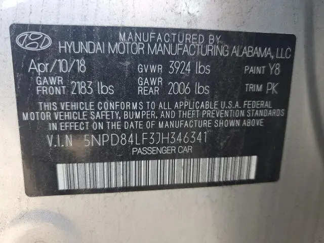 2018 HYUNDAI ELANTRA SEL  