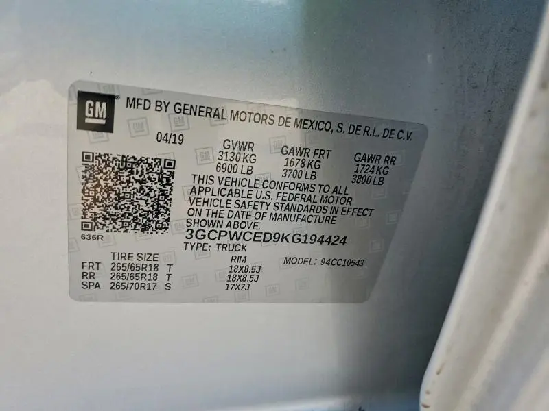 2019 CHEVROLET SILVERADO C1500 LT  