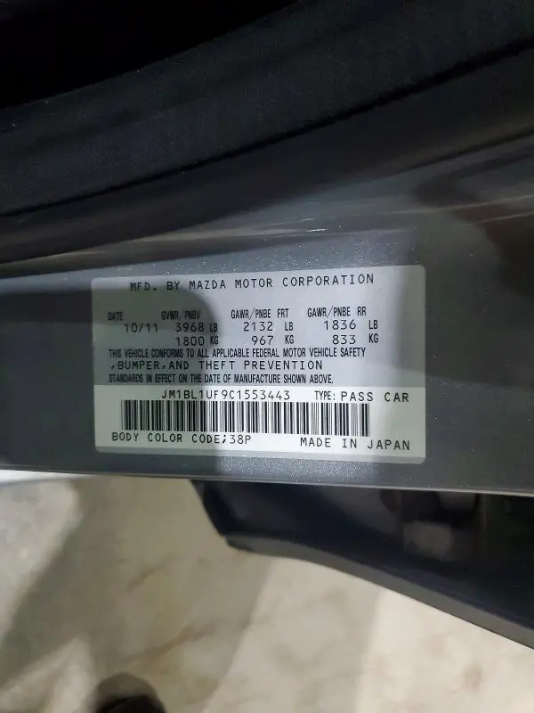 2012 MAZDA 3 I  