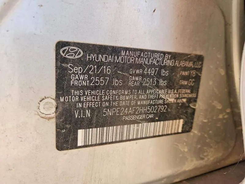 2017 HYUNDAI SONATA SE  