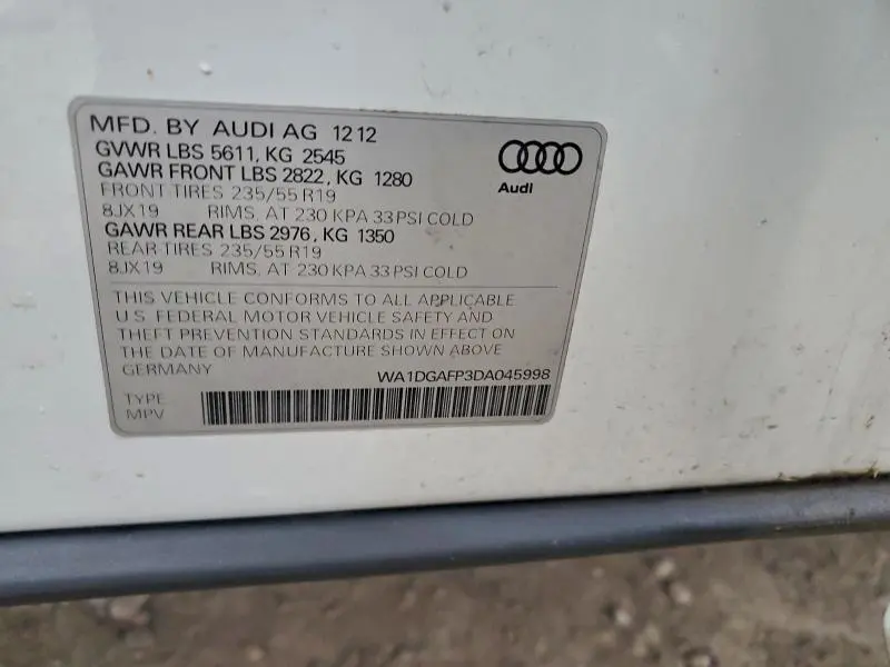 2013 AUDI Q5 PREMIUM PLUS  