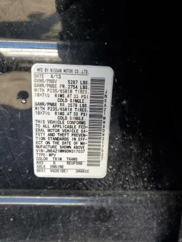 2013 NISSAN MURANO S  