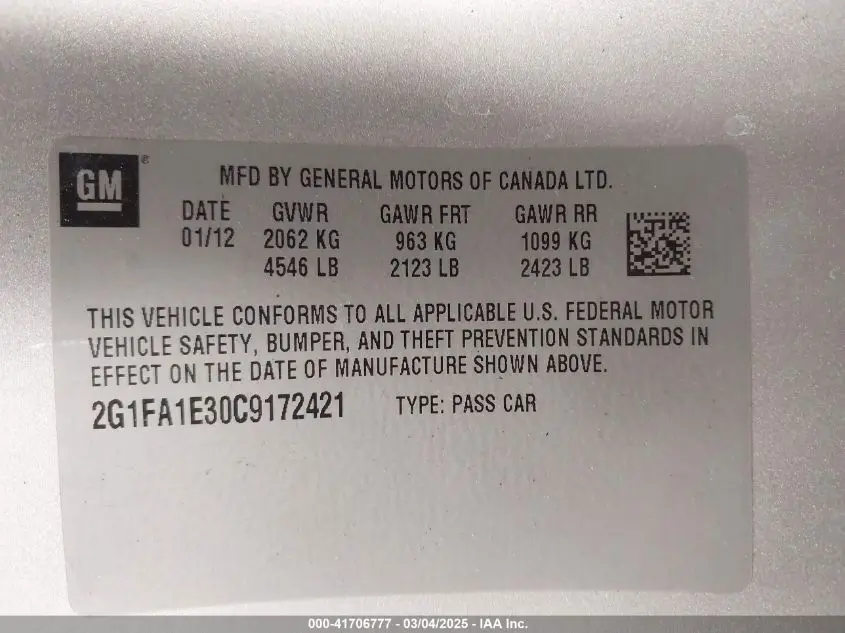 2012 CHEVROLET CAMARO 2LS