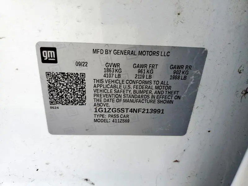 2022 CHEVROLET MALIBU RS  