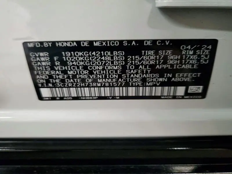 2024 HONDA HR-V EXL  