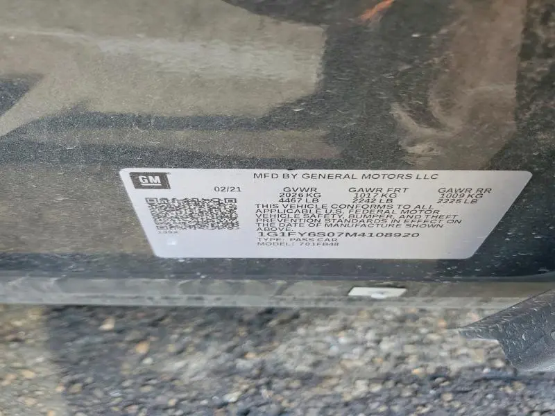 2021 CHEVROLET BOLT EV LT  