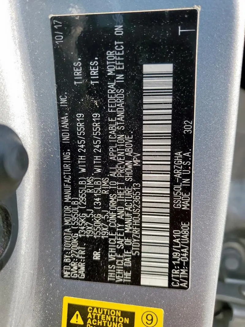 2018 TOYOTA HIGHLANDER LIMITED  