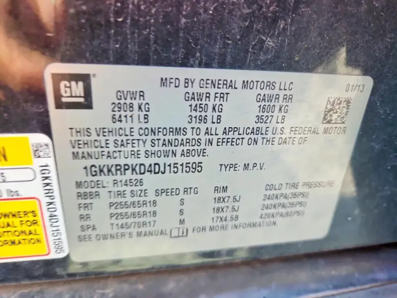2013 GMC ACADIA SLE  