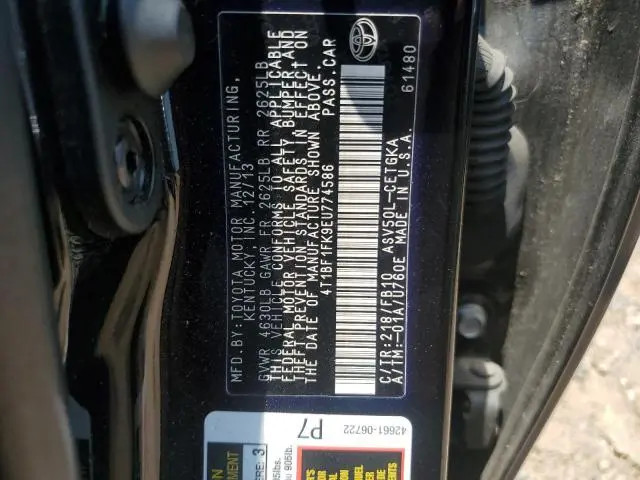 2014 TOYOTA CAMRY L  