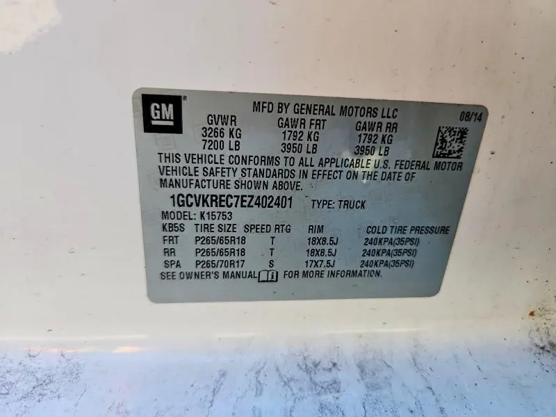 2014 CHEVROLET SILVERADO K1500 LT  