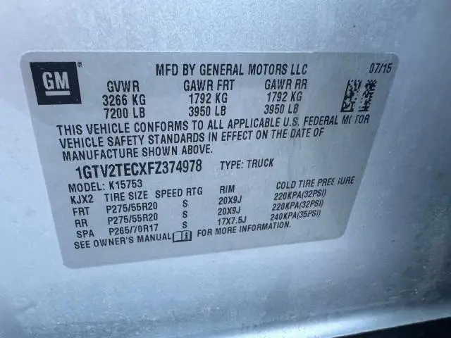 2015 GMC SIERRA K1500  