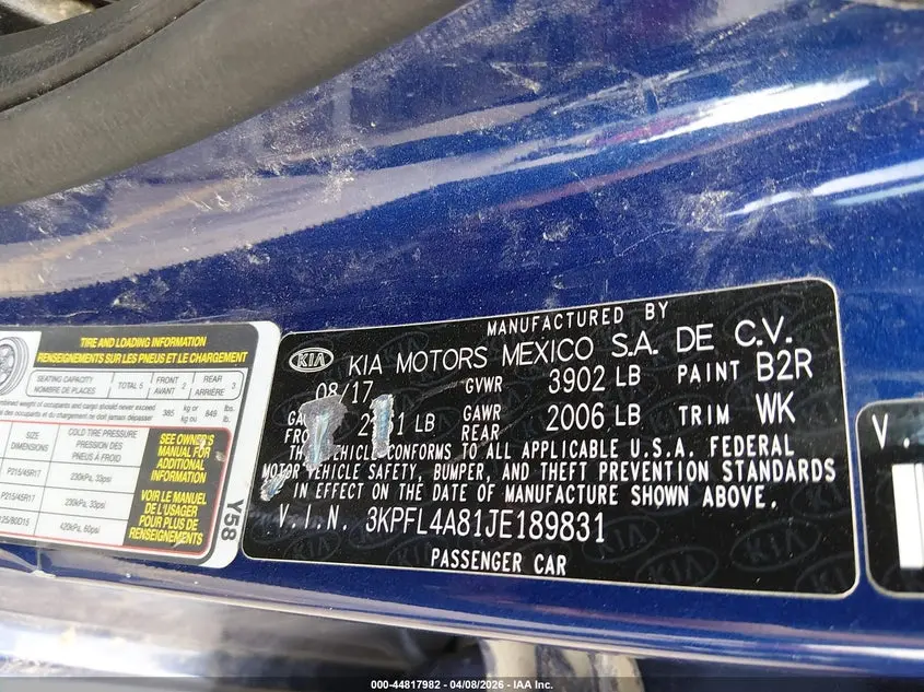 2018 KIA FORTE EX