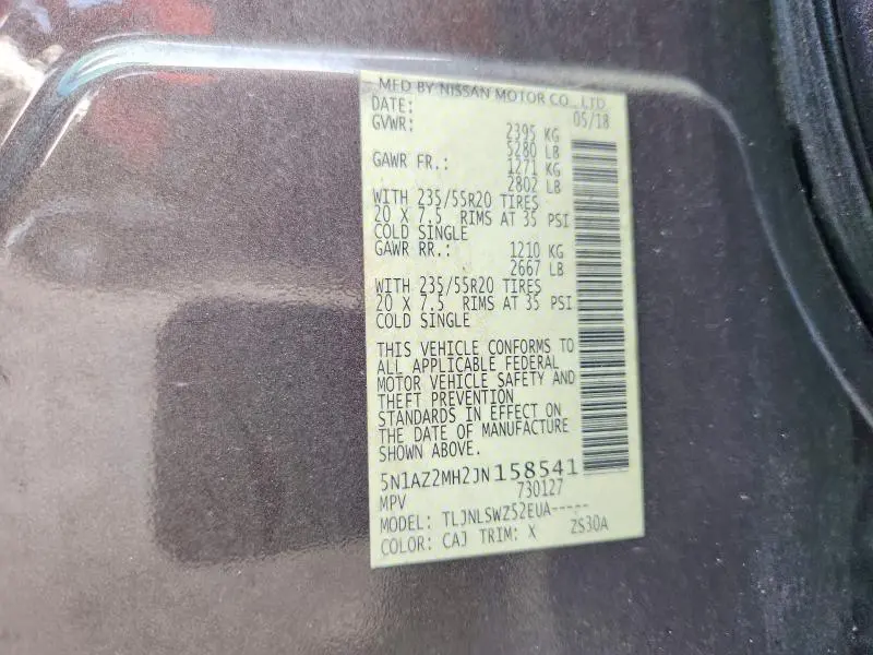 2018 NISSAN MURANO PLATINUM  