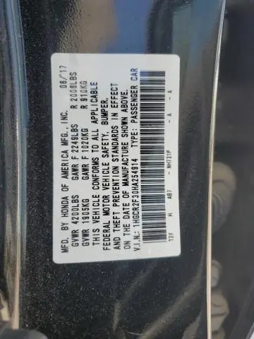 2017 HONDA ACCORD LX  