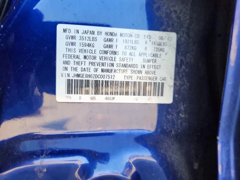 2013 HONDA FIT SPORT  