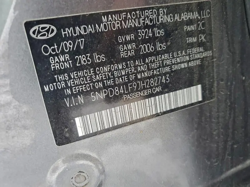 2018 HYUNDAI ELANTRA SEL  