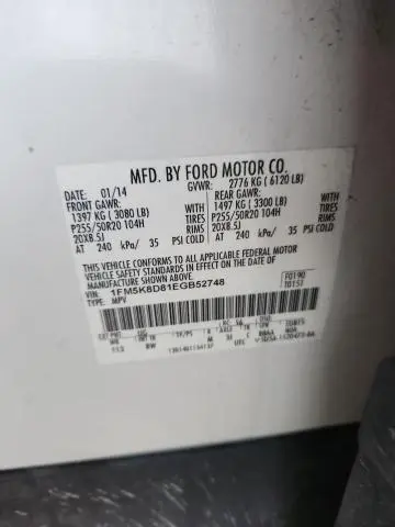 2014 FORD EXPLORER XLT  
