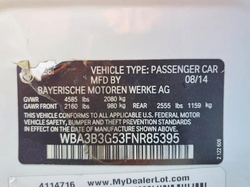 2015 BMW 328I   