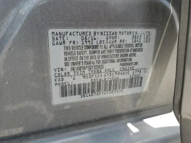 2016 NISSAN SENTRA S  
