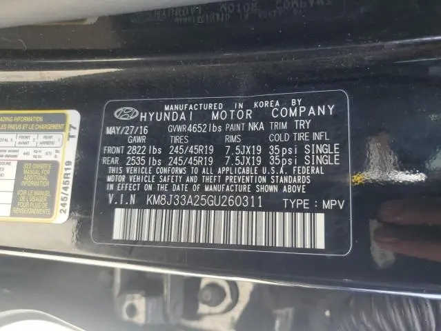 2016 HYUNDAI TUCSON LIMITED  