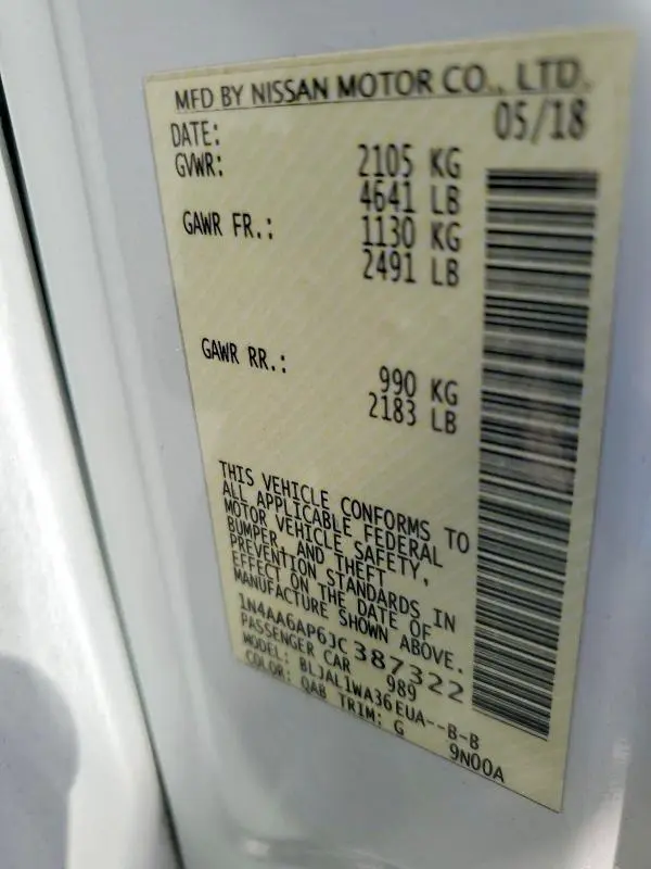 2018 NISSAN MAXIMA 3.5S  