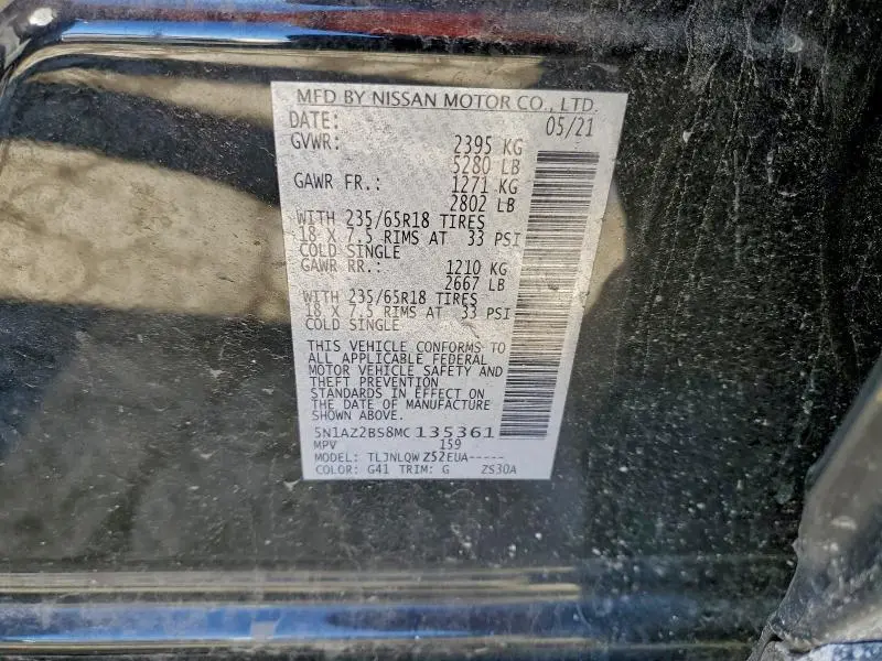 2021 NISSAN MURANO SV  