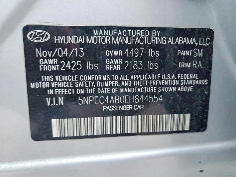 2014 HYUNDAI SONATA SE  