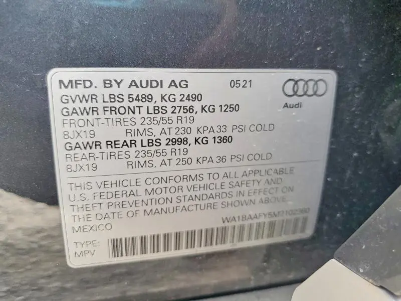 2021 AUDI Q5 PREMIUM PLUS  