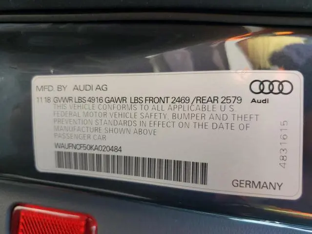 2019 AUDI A5 PRESTIGE S-LINE  