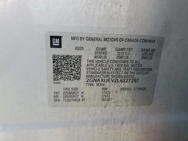 2020 CHEVROLET EQUINOX LT  