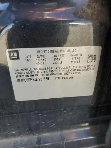 2016 CHEVROLET CRUZE LIMITED LS  