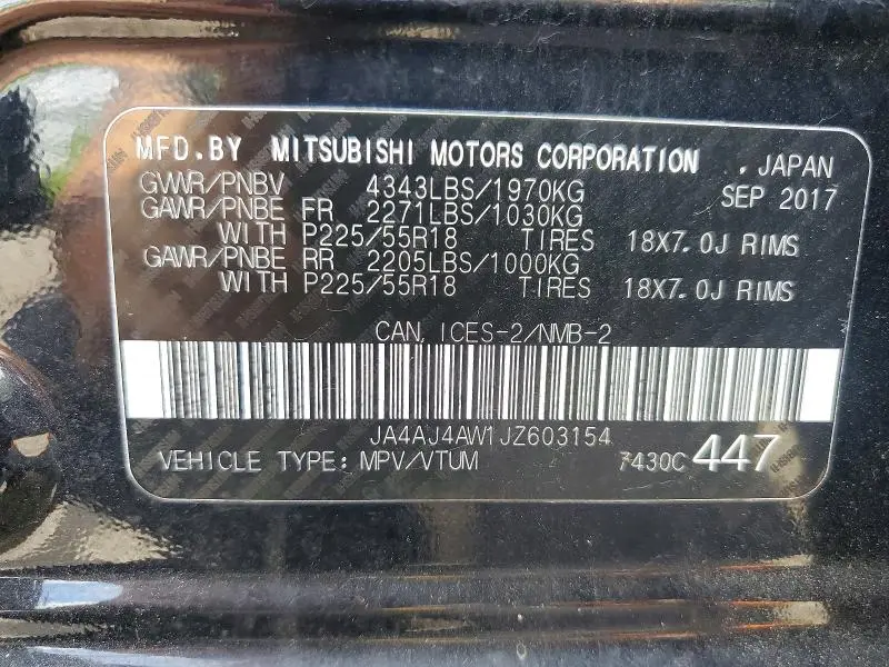 2018 MITSUBISHI RVR SE LIMITED  