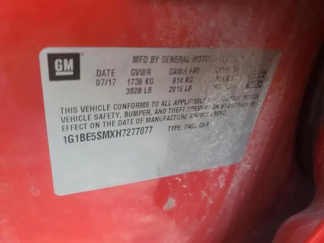 2017 CHEVROLET CRUZE LT  