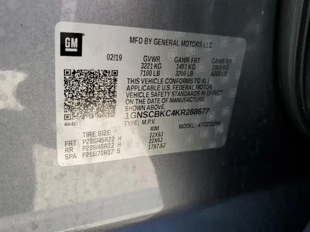 2019 CHEVROLET TAHOE C1500 LT  