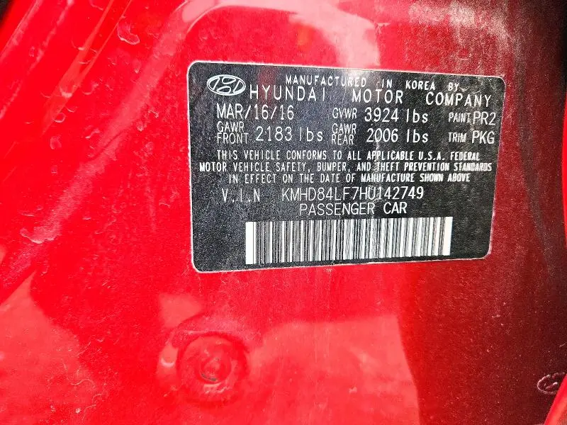2017 HYUNDAI ELANTRA SE  