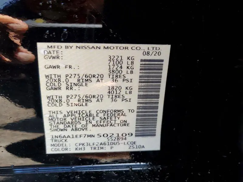 2021 NISSAN TITAN PLATINUM RESERVE  